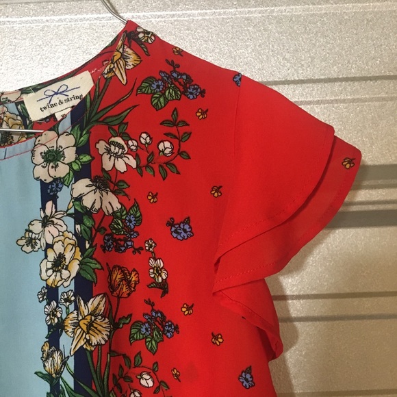 twine & string Tops - Blouse w/ front-tie